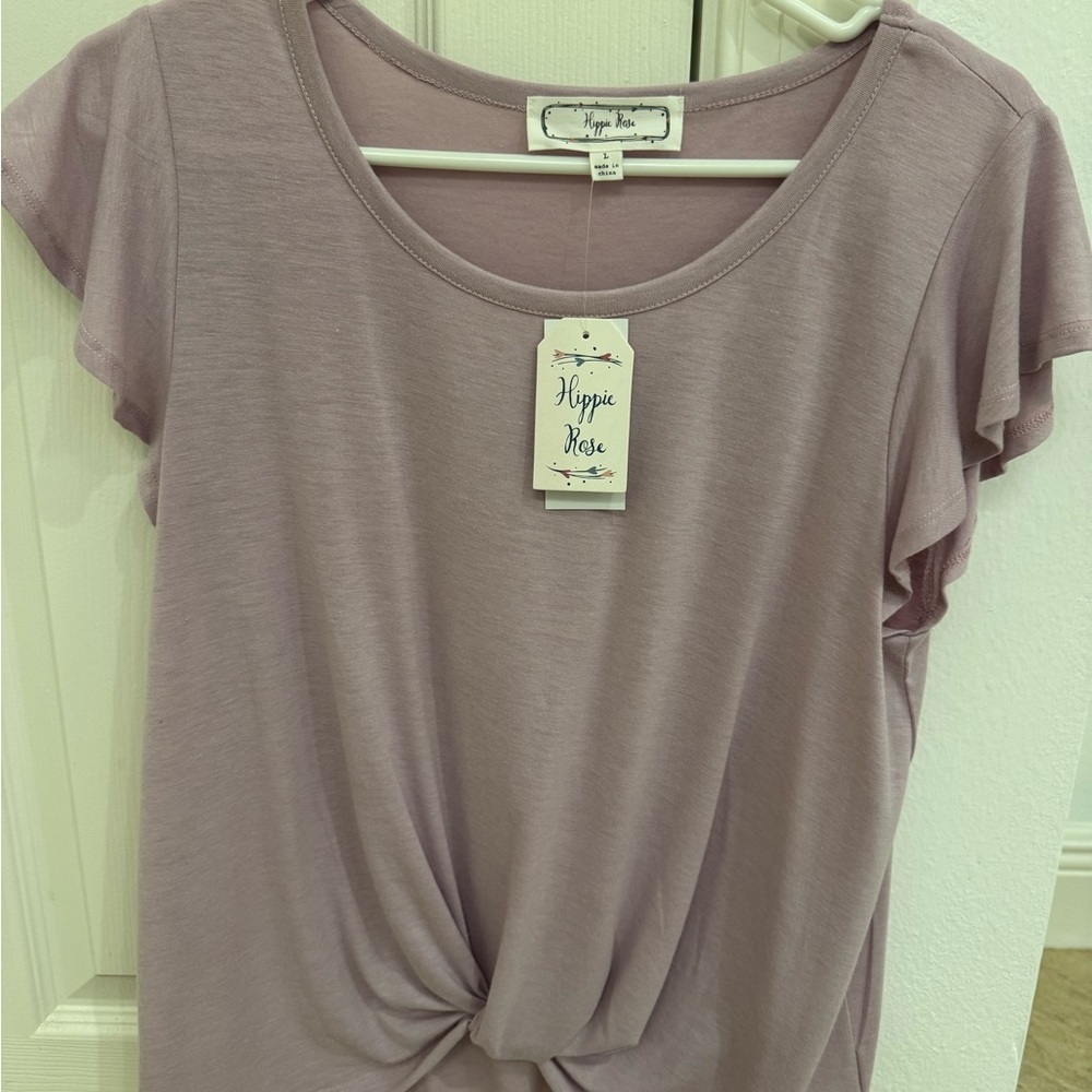 Hippie Rose Women's Mauve Short Sleeve Top
